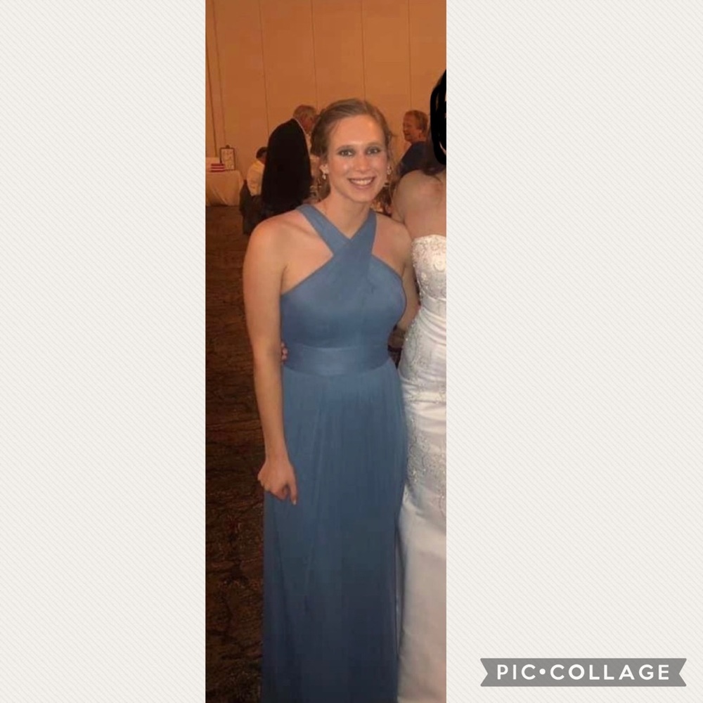 David’s Bridal Steel Blue Dress